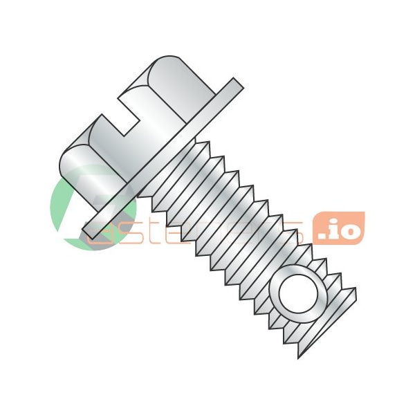 Newport Fasteners 3/8"-16 x 3-1/2 in Slotted Hex Machine Screw, Zinc Plated Steel, 200 PK 172322 - main